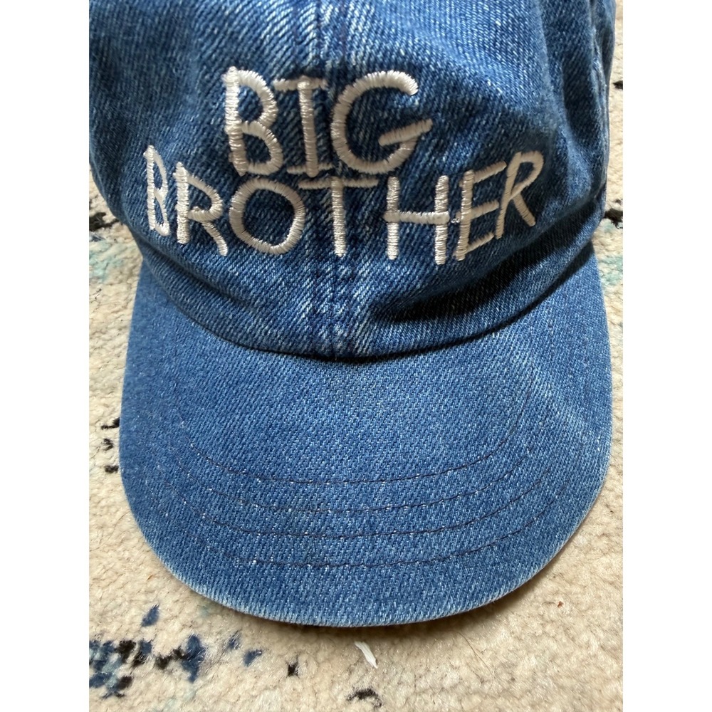 Nissin Cap Big Brother Blue Denim Embroidered Kids Baseball Hat Vintage Style - Picture 3 of 6